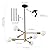 KAISITE Modern Sputnik Chandelier - 6 Light Chandelier with Height Adjustment, Black and Gold Finish for Kitchen, Bedroom and Foyer