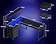 Coleshome Gaming Tisch mit LED, 130 × 100 cm Reversibler Gaming Schreibtisch mit Schubladen & Steckdosen, Eckschreibtisch mit Ablagefach & Stauraum, Schwarz