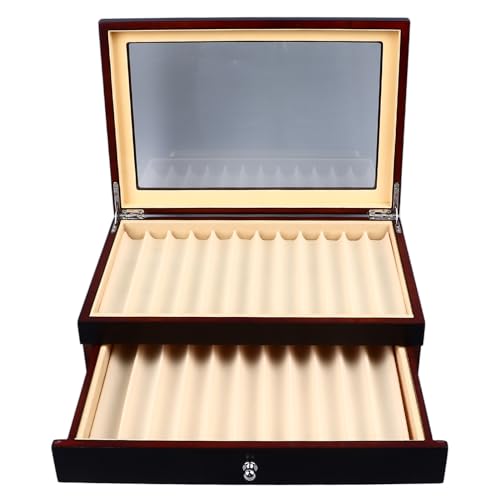 Boîte d'organisation de collection de stylos noire double couche 23 emplacements