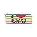 Produktbild Ich Liebe Sommer Streifen Bleistift Fall Studenten Briefpapier Aufbewahrungstasche Pen Organizer Reißverschlusstasche für Mädchen Teenager Kinder