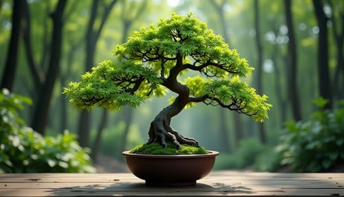 Green Japanese Maple Bonsai Tree Seedling for Planting - Approx 18 Inches Tall - Ready to Train, No...