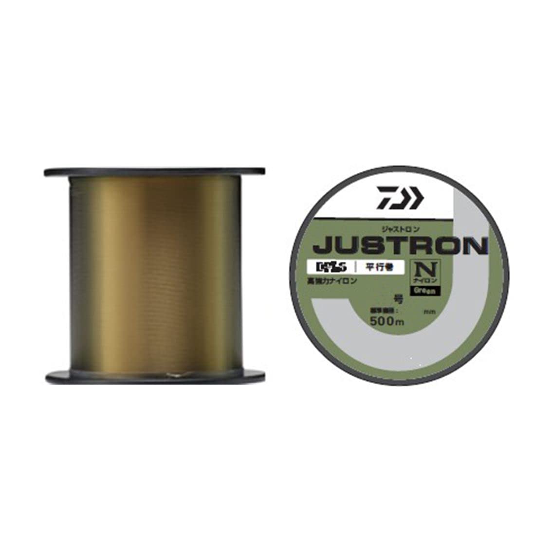 DAIWA Justron Bobbin/Nylon Line, Main Line Size No. 2 to No. 6, 546.8 yd (500 m) Spool, Assorted Types khaki gold 3号-500M No. 3