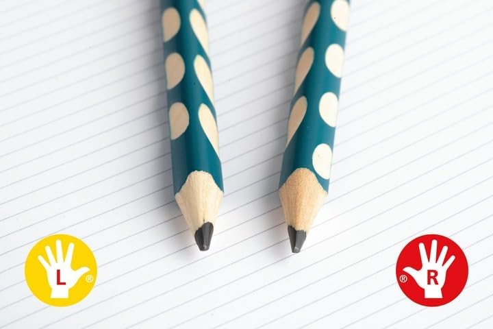 Miniatura 4 de STABILO EASYgraph S - Lápiz de Grafito Ergonómico Fino - Diestro - Pack de 2 - Gasolina - HB