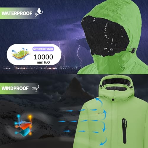 Image of Women's Waterproof Winter Jacket Skiing Warm Fleece Snow Coat Hooded Windproof Raincoat S-3XL