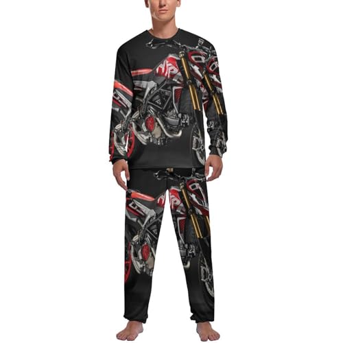 Ensemble de pyjama homme manche longue pantalon imprimé vêtements de nuit coton