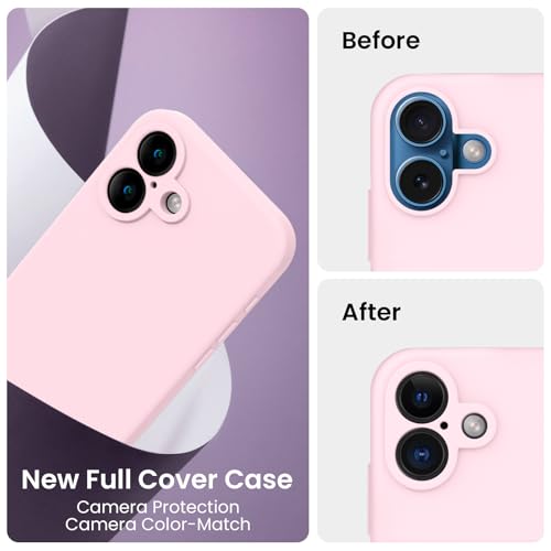 Image of FireNova Designed for iPhone 16 Plus Case, Silicone Upgraded [Camera Protection] Case, Soft Anti-Scratch Microfiber Lining Inside, 6.7 inch, Chalk Pink