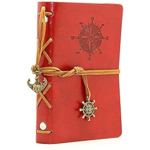 Vintage Writing Journal Notebook, ORENDEBON Premium PU Classic Embossed Nautical Spiral String Refillable Notebook…