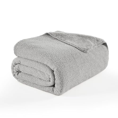 R.SHARE Kuscheldecke Flauschig Kaninchen Plüsch Decke Kunstfell Sofadecke Weich und Warm Sofaüberwurf Couchdecke Überwurfdecke Wohndecke Für Bett Sofa Schlafzimmer Büro,150 x 200 cm,Grau