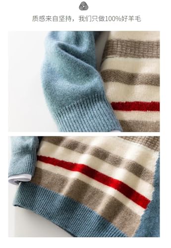 Men's Round Neck Wool Soft Sweater Irregular Patchwork Pullover Casual Large Size Top 6