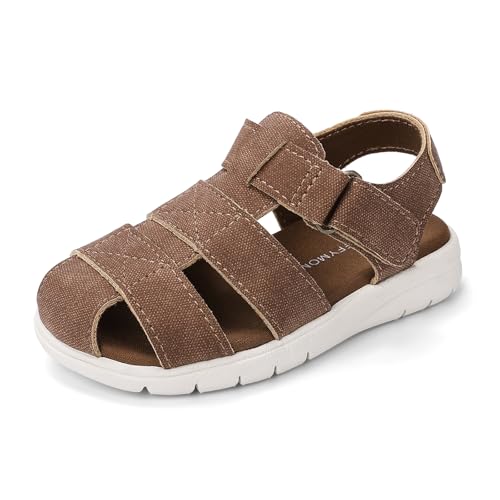 Image of Luffymomo Toddler Kids Closed Toe Fisherman Sandals | Boys Girls Lightweight Shoes,Adjustable Beach Summer Sandal