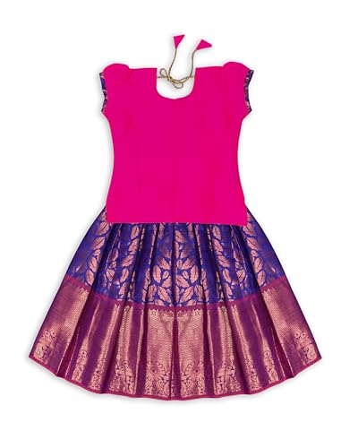 Image of Chandrakala Lehanga Pattu Pavadai For Girls Kids South Indian Dress, (KL115-P)
