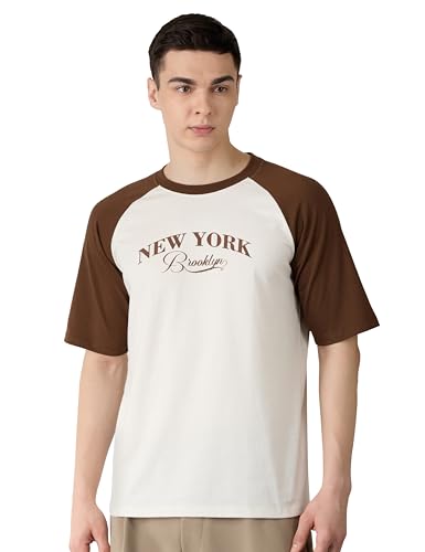 Image of Amazon Brand - Symbol Men Ragon Oversized Fit T-Shirt | Half Sleeves | Printed | Available in Plus Size