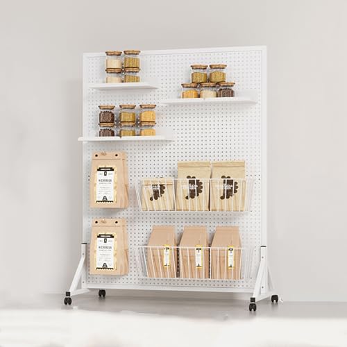 Genérico Estante de Pared para Herramientas, Panel Perforado, Almacenamiento de Brocas, Juego de Llaves, Soportes, Paneles Perforados, Estante de exhibición Blanco para refrigerios, Carrito de conten