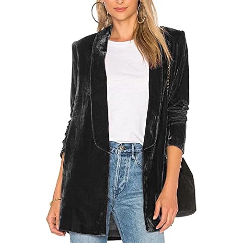 Samt-Blazer für Damen, lange Ärmel Cover