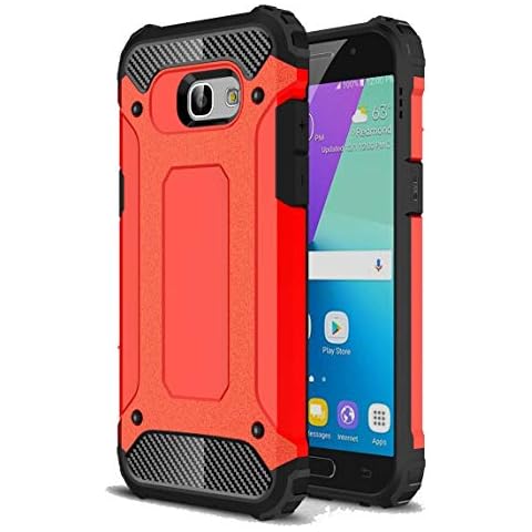Vultic Armor Case for Samsung Galaxy A5 2017, Heavy Duty [4 Corners Shockproof Protection] Bumper Cover (Red) Cover