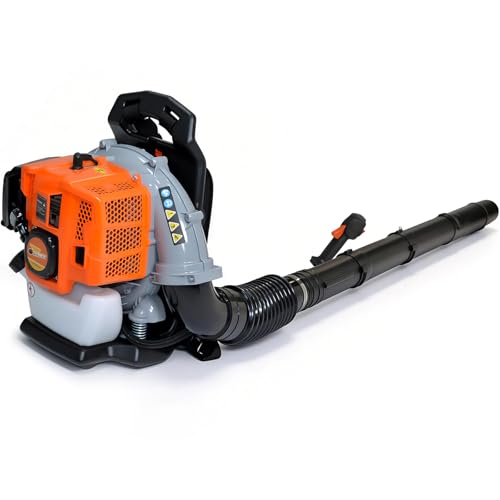 RIDALIYA 63CC Gas Leaf Blower, 3.2HP Backpack Blower with 660 CFM Air Volume and 200 MPH Wind Speed, Powerful 2-Stroke Engine for Heavy-Duty Lawn, Yard, and Parking Lot Cleanup