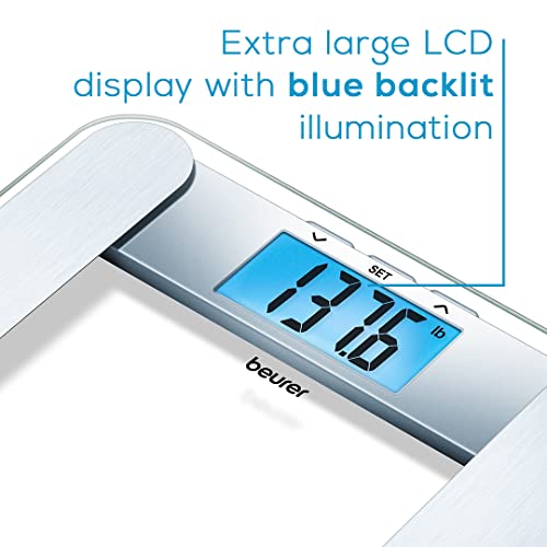 Beurer Bf221 Body Fat Scale | Xl Digital Weight Scale & Body Fat Analyzer | Measures Body Weight, Body Fat, Body Water, Bone Mass & Muscle% | Auto Recognition, 10 Memory Spaces | For Weight Control #TOP2