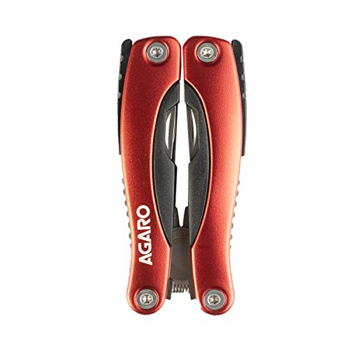 Image of AGARO 12 - in - 1 Multi Tool Plier, Hardened Steel, Multipurpose Plier, Knife, Saw, Cable Cutter, Wire Stripper, Screwdriver And More, Ideal For Home, Office, Car, Bike, Outdoor Activity,Red