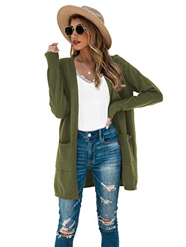 Image of TASAMO Cardigan Sweaters for Women Long Sleeve Open Front Casual Knit Fall Coat Oversized Soft Outwear with Pockets