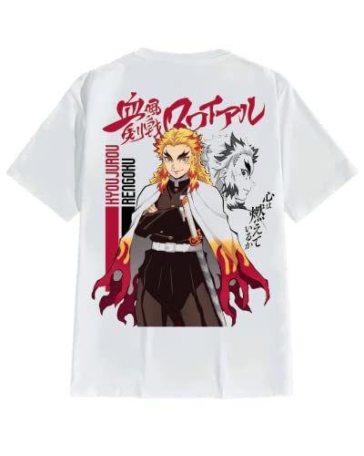 Image of Demon Slayer Official TIS Oversized T-Shirt | Rengoku Tshirt | Anime Unisex Cotton T-Shirt | Round Neck Organic Tshirt d4