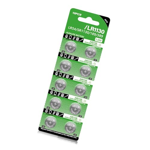 10 pilas de botón LR1130 de 1,5 V, fuente de alimentación alcalina estable para dispositivos y accesorios, reemplaza AG10/LR54/189/389