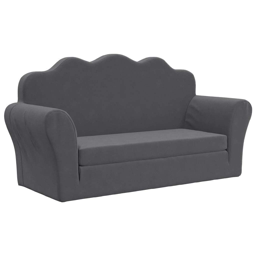 VidaXL Kinr-Schlafsofa 2-Sitzer Blau Weicher Plüsch