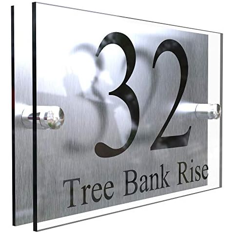 Custom Modern Glass Effect Door Number Plaque Cover