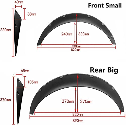 Image of AUTO MT 4PCS 3.5 inch /890mm Universal Car Wheel Fender Flares Flexible Wide Body Wheel Arches