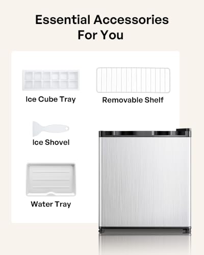 Image of Icyglee 1.7 Cu.Ft Mini Fridge with Freezer, Compact Refrigerator, Silver