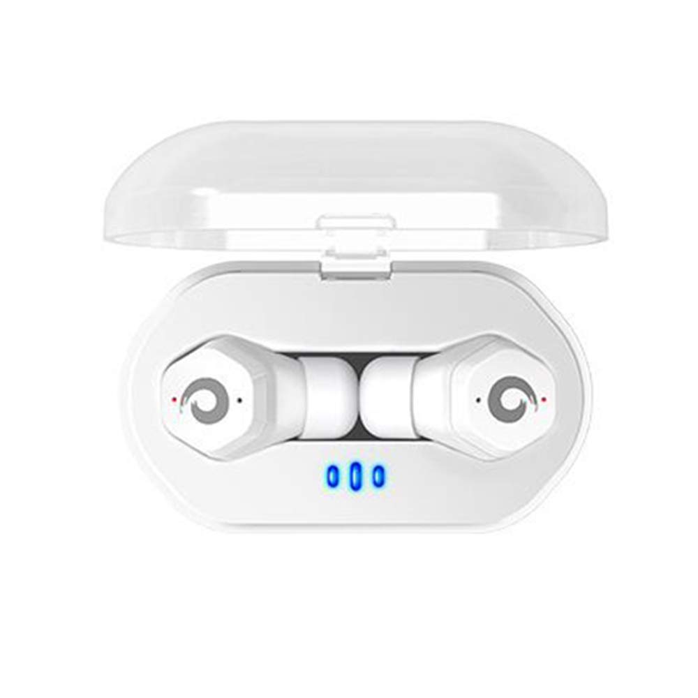 Bezprzewodowe słuchawki douszne Bluetooth 5.0 wodoodporne dotykowe ultra małe niewidoczne sportowe bieganie z ładowarką super długa żywotność baterii w trybie czuwania, białe