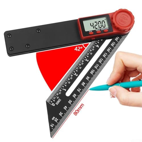 CashMuch Niveau électronique pour affichage numérique à 360 ° type T, jauge biseautée coulissante de 180 mm pour décoration de la maison et traitement mécanique