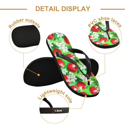 Blossoms Garden Green Flip Flops for Beach Thong Sandals Anti-slip Lightweight Shower Shoes for Summer Swim Travel3