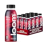 Dark Cherry Juice Drinks by Loom, Low Sugar Juice, Real Fruit, No Added Sugar, Healthy Hydration, 30 Calories, 12 oz bottles, 12 pack