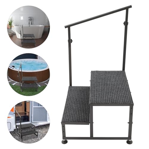 Escalera portátil con barandales para piscinas y porche miniatura 6