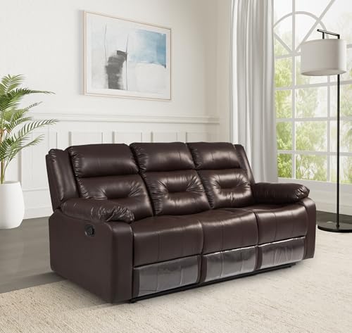 Amazon Brand - Solimo Costa 3 Seater Leatherette Manual Recliner ...
