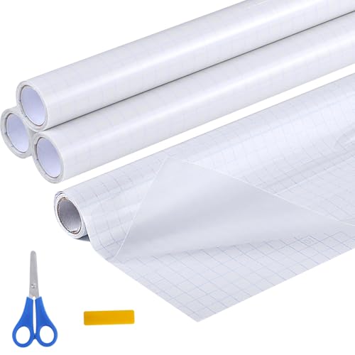 WSICSE 4 Rolls Clear Contact Paper 13.5 in x 5 ft Clear Self Adhesive Book Covers Protective Paper Protector for Books Crafts Textbook Documents Home Decor