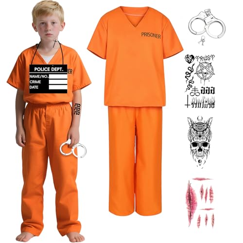 Disfraz de Prisionero Naranja para Niños Kuberas miniatura 1