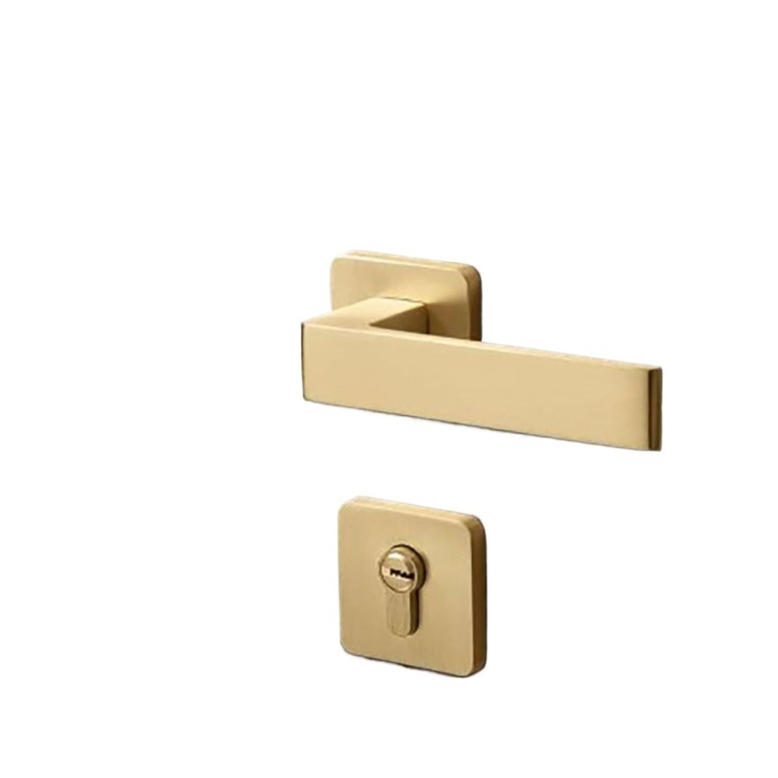 NYRXRYTCA Door Lock Indoor Bedroom Door Lock Silent Magnetic Lock Simple Split Wooden Door Lock Black Door Handle(Brushed gold)