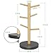 Wisuce Bamboo Mug Holder Tree, Thicker Base Coffee Cup Holder Stand for Counter, Mug Rack with 6 Hooks