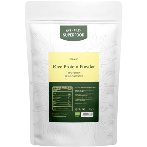 Everyday Superfood Organic Rice Protein Powder 900g | Over 80% Protein | Lab-Tested for Heavy Metals & MOSH | Unflavoured