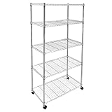 YSSOA 5-Tier Heavy Duty Storage Shelving Unit ,Chrome,35L x 18W x 70H inch