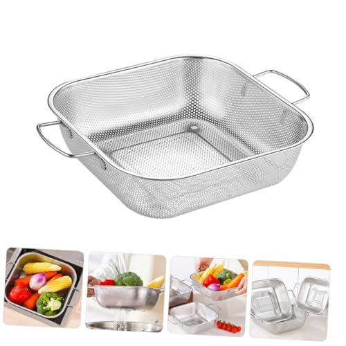 Passoire inox à mailles fines avec double poignée pour riz - 3