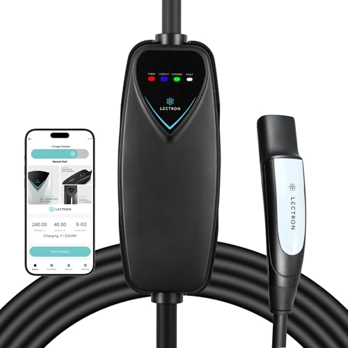 Image of Lectron Level 2 Tesla Charger (WiFi Version) - 240V, 40 Amp, NEMA 14-50 Plug, 16 ft Extension Cord - Portable Electric Car Charger for Tesla - Compatible with All Tesla Models 3 /Y /S /X