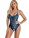 EVELIFE Body Femme Sexy Dentelle Florale Col V Profond Babydoll Lingerie Dos Ouvert sous Vêtements de Nuit Transparent Lingerie pour La Saint-Valentin Anniversaire(Bleu vert M)