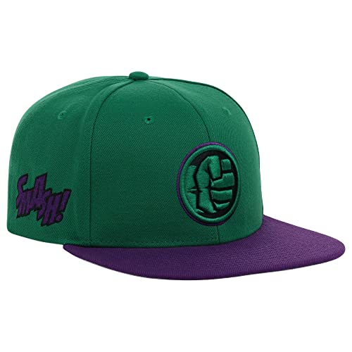 Marvel Hulk Adult Fashion Adjustable Snapback Flat Bill Cap Grn/Pur #TOP2