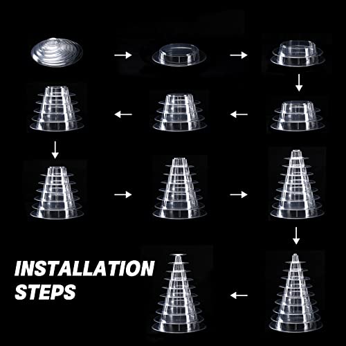 Hqchoose Macaron Tower Stand 10 Tier 4" - 13" Transparent Plastic Round Macaron Tower Display Stand Cupcake Cake Holder Rack Platter To Hold 230 Macarons For Wedding Birthday Party Decor #TOP2