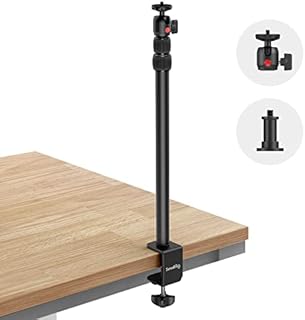 SmallRig Selection Camera Desk Mount Table Stand, Adjustable Light Stand 13"-35", Tabletop C Clamp for DSLR Camera, Ring Light, Live Streaming, Photo Video Shooting (1 PC)