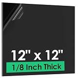 ABS Plastic Sheet 1/8 Inch Thick - 12' x 12', Black Rigid Thermoplastic Board, Dual-Surface...