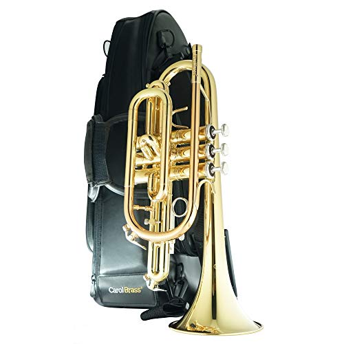 CarolBrass Bb Cornet CCR-105, Beginner Long Bell Cornet, American Styled Bell, Amazon Exclusive