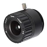 5-mm-CCTV-Kameraobjektiv, HD F1.2 1/1.7 CS-Mount-Iris mit Fester Linse, CW-FL0518-12MP Feste Iris/Weitsichtobjektiv für CCTV-Überwachungskamera